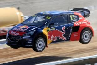 An eighth world rallycross podium finish this year for the Peugeot 208 WRX